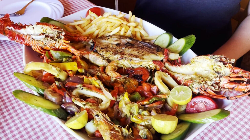 Huge Seafood Platter at Red Sea Prince Restaurant in Hurghada Egypt
