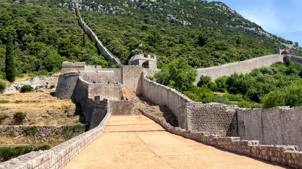 On Top of the Great Wall of Ston Croatia