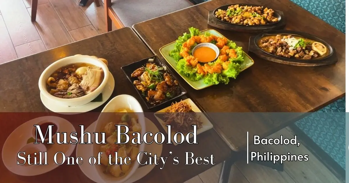 A full table spread at Mushu Bacolod featuring sizzling cansi, batchoy, bang bang shrimp, crispy dilis, salt and pepper tofu, and more. A showcase of Chef JP Anglo’s bold Filipino flavors.