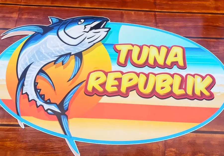 Tuna Republik’s colorful restaurant logo focused on fresh tuna dishes in Davao.