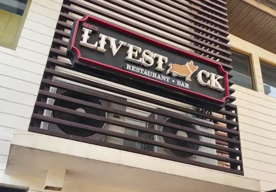 Exterior signage of Livestock Restaurant Bar in Quezon City