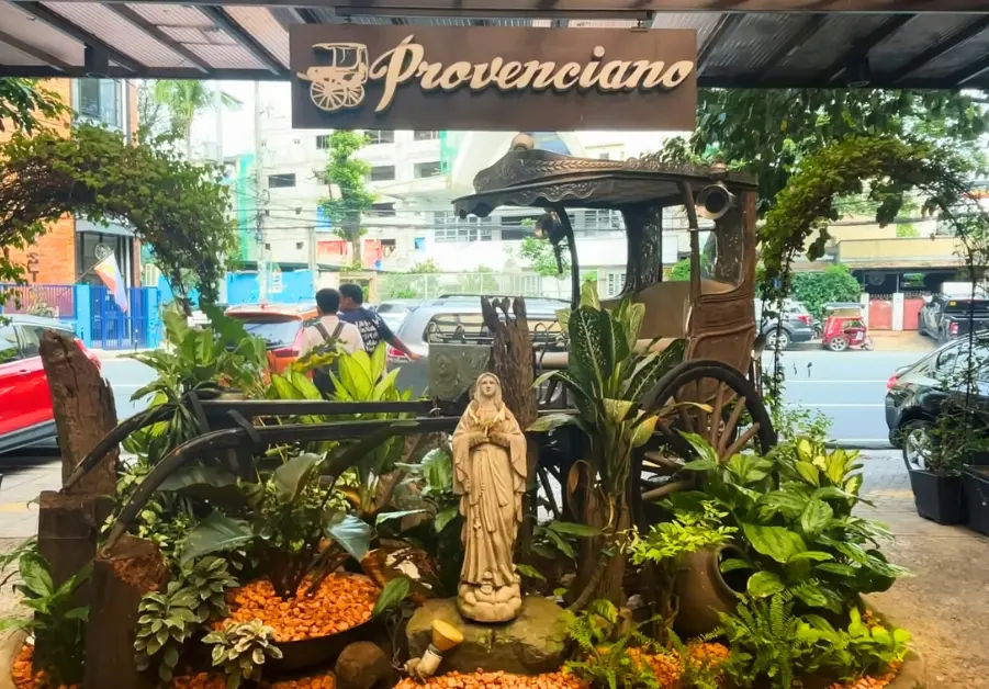 Provenciano Restaurant entrance signage on Maginhawa Street in Quezon City