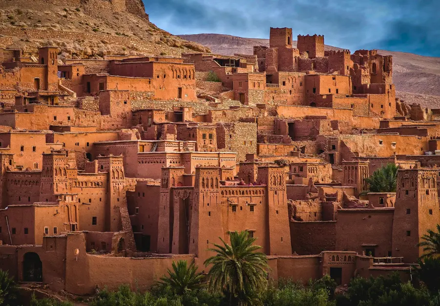 Clay kasbah buildings of Ait Benhaddou in Morocco