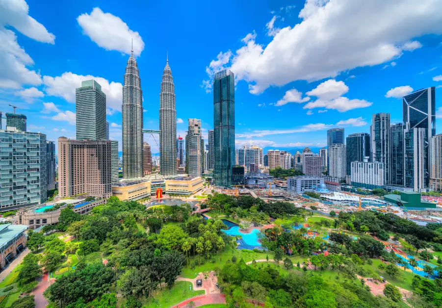 Kuala Lumpur skyline with Petronas Towers, Malaysia