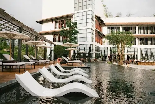 Outdoor pool at Anhill Resort near Hue Imperial City