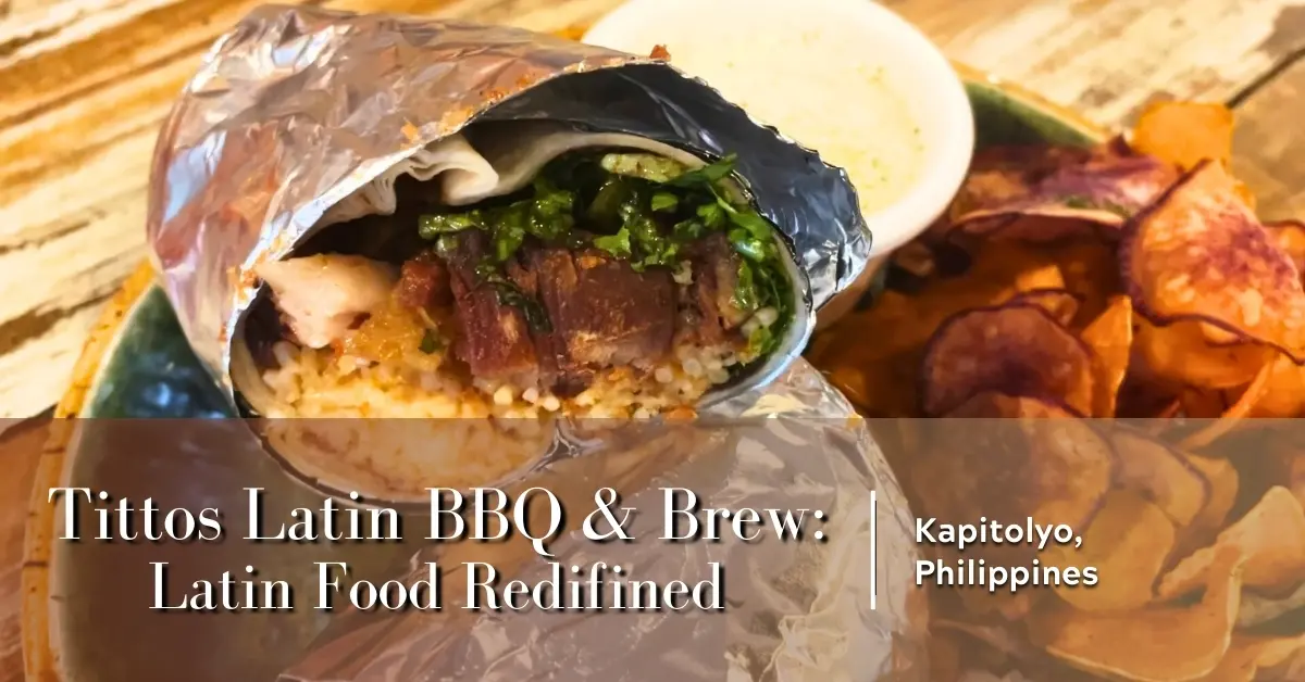 Crispy pork belly burrito with kare-kare rice from Tittos. One of the best Kapitolyo restaurants