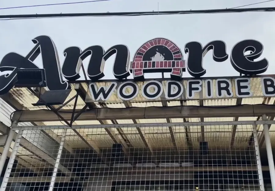exterior sign of amare la cucina woodfire brick oven restaurant in pasig