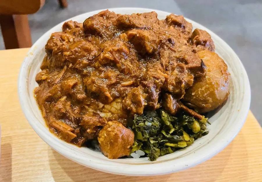 Uniku: Greenfield’s Best Taiwanese Food Uniku's Lu Rou Fan, featuring tender braised pork and pickled vegetables over rice.